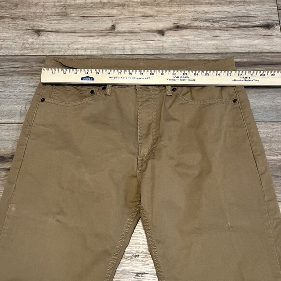 Men's Levis 505 Regular Fit Pants SZ 36x32 Tan Modern Stretch White Tab - Picture 4 of 13